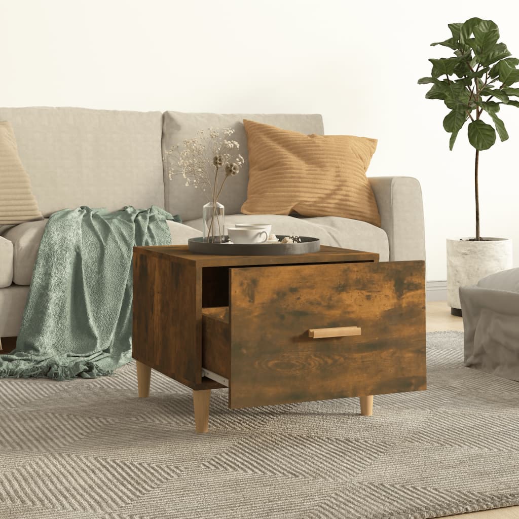 Τραπεζάκια Σαλονιού 2 τεμ Καπνιστή Oak 50x50x40 εκ Επεξ. Ξύλο