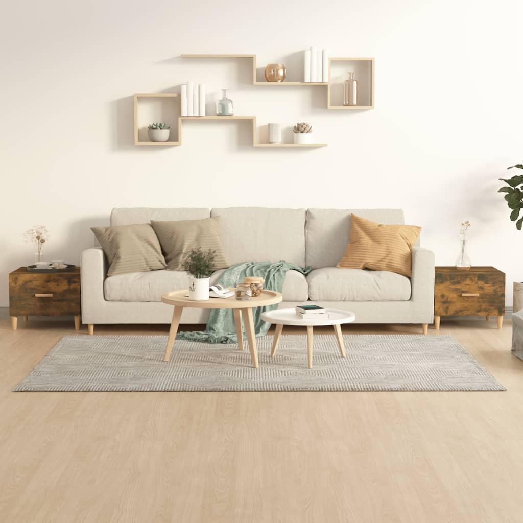 Τραπεζάκια Σαλονιού 2 τεμ Καπνιστή Oak 50x50x40 εκ Επεξ. Ξύλο