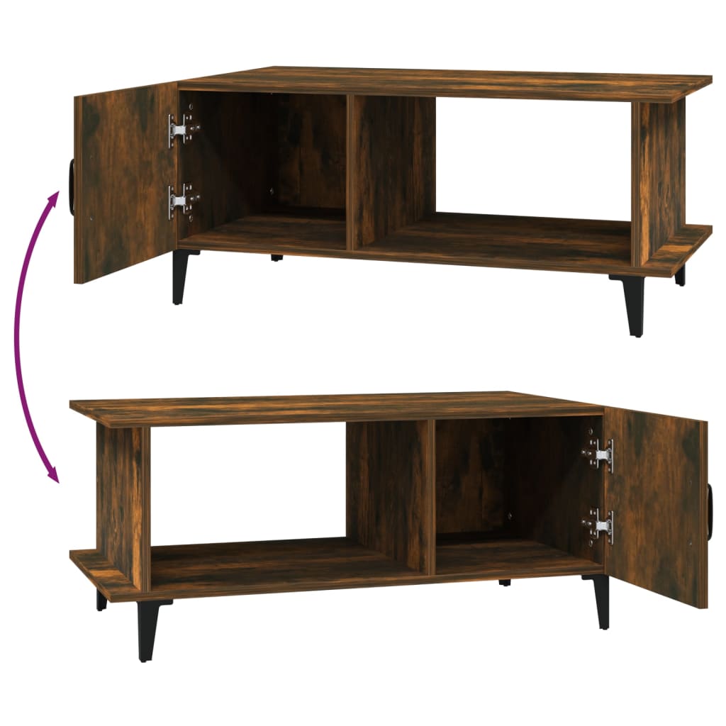 Τραπεζάκι Σαλονιού Καπνιστή Δρυς 90x50x40εκ. Επεξεργασμένο Ξύλο