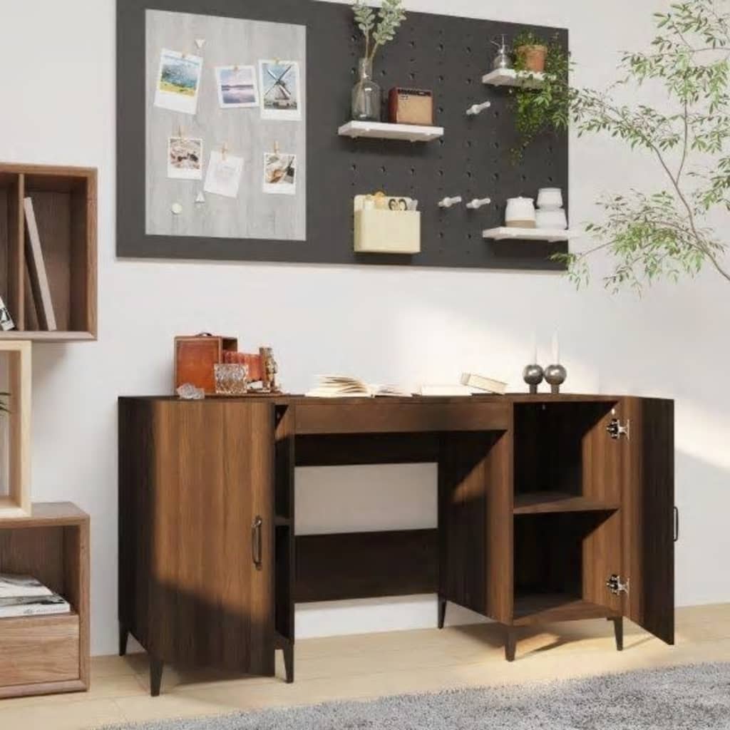 Γραφείο Καφέ Δρυς 140 x 50 x 75 εκ. από Επεξεργασμένο Ξύλο - Pakobazaar
