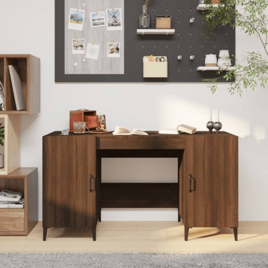 Γραφείο Καφέ Δρυς 140 x 50 x 75 εκ. από Επεξεργασμένο Ξύλο - Pakobazaar