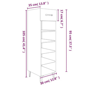 Παπουτσοθήκη Γκρι Sonoma 30x35x105 εκ. από Επεξεργασμένο Ξύλο - Pakobazaar