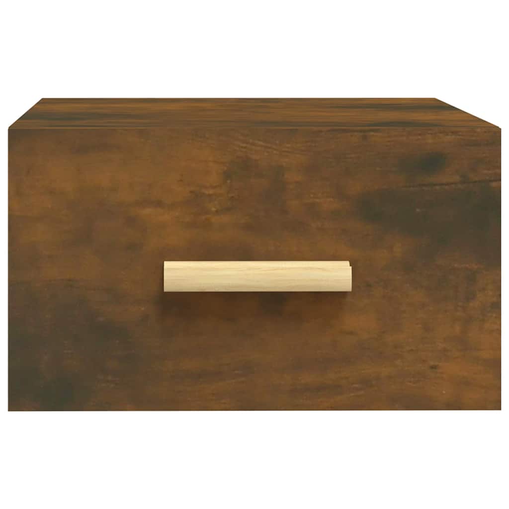 Κομοδίνα Επιτοίχια 2 τεμ. Καπνιστή Δρυς 35x35x20 εκ.