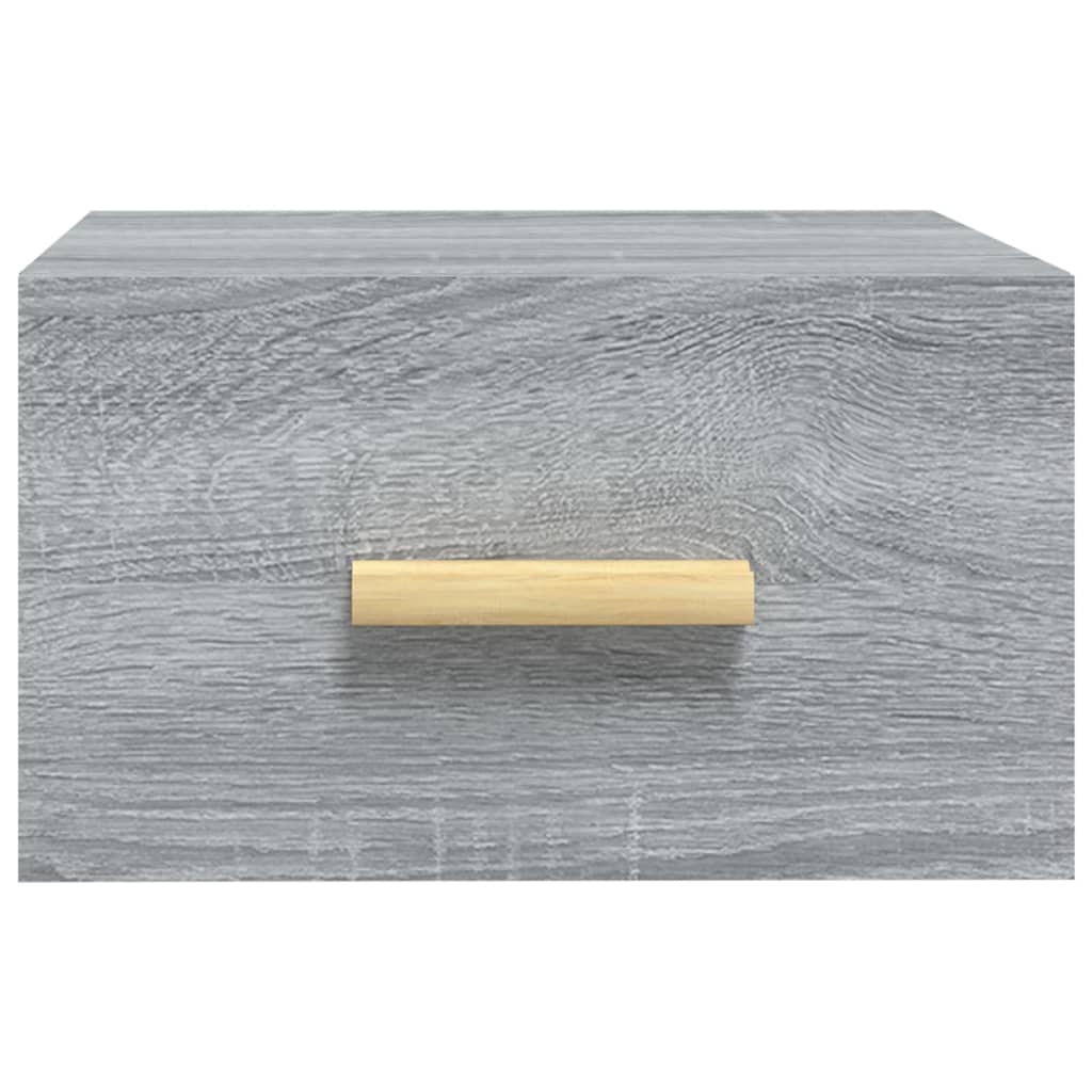 Κομοδίνα Επιτοίχια 2 τεμ. Γκρι Sonoma 35 x 35 x 20 εκ.