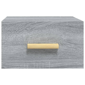 Κομοδίνα Επιτοίχια 2 τεμ. Γκρι Sonoma 35 x 35 x 20 εκ.