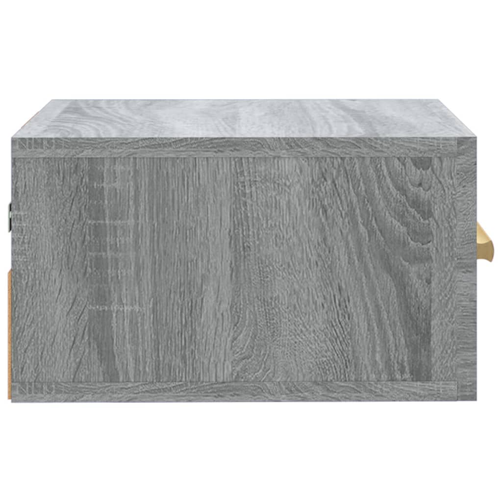 Κομοδίνα Επιτοίχια 2 τεμ. Γκρι Sonoma 35 x 35 x 20 εκ.