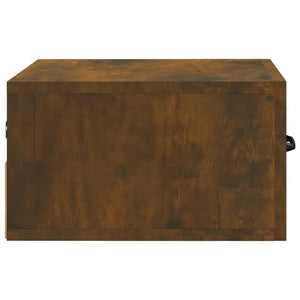 Κομοδίνα Επιτοίχια 2 τεμ. Καπνιστή Δρυς 35 x 35 x 20 εκ.