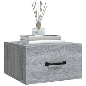 Κομοδίνα Επιτοίχια 2 τεμ. Γκρι Sonoma 35 x 35 x 20 εκ. - Pakobazaar