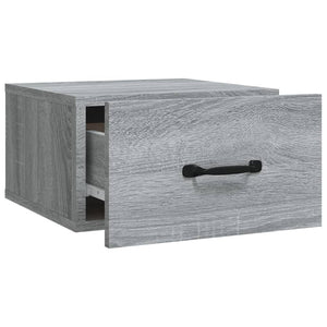Κομοδίνα Επιτοίχια 2 τεμ. Γκρι Sonoma 35 x 35 x 20 εκ. - Pakobazaar