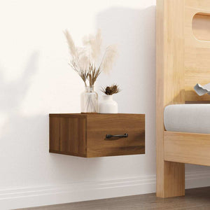 Κομοδίνα Επιτοίχια 2 τεμ. Καφέ Δρυς 35 x 35 x 20 εκ. - Pakobazaar