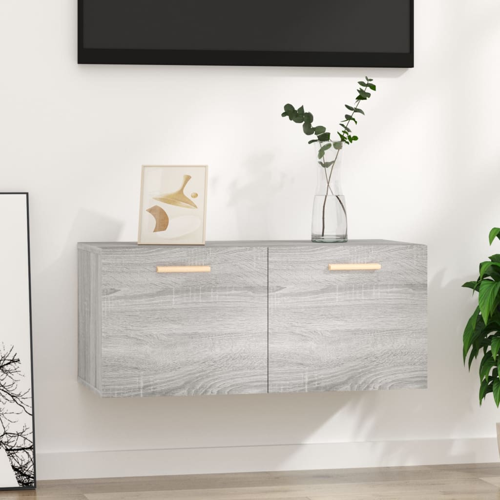 Ντουλάπι Τοίχου Γκρι Sonoma 80x35x36,5 εκ. Επεξεργασμένο Ξύλο - Pakobazaar