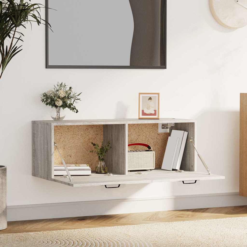 Ντουλάπι Τοίχου Γκρι Sonoma 100x36,5x35 εκ. Επεξεργασμένο Ξύλο - Pakobazaar