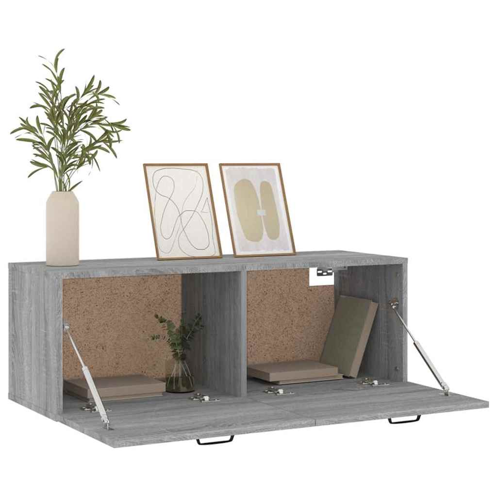 Ντουλάπι Τοίχου Γκρι Sonoma 100x36,5x35 εκ. Επεξεργασμένο Ξύλο - Pakobazaar