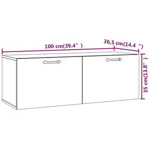 Ντουλάπι Τοίχου Γκρι Sonoma 100x36,5x35 εκ. Επεξεργασμένο Ξύλο - Pakobazaar