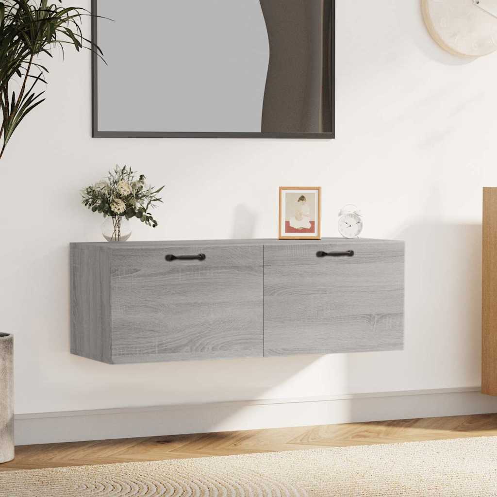 Ντουλάπι Τοίχου Γκρι Sonoma 100x36,5x35 εκ. Επεξεργασμένο Ξύλο - Pakobazaar