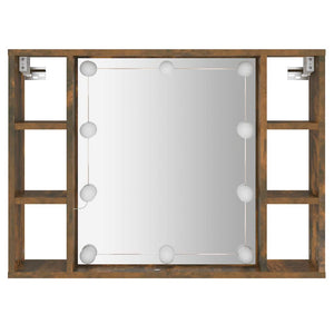 Έπιπλο Καθρέπτη με LED Καπνιστή Δρυς 76 x 15 x 55 εκ. - Pakobazaar