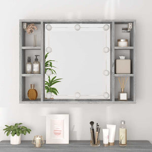 Έπιπλο Καθρέπτη με LED Γκρι Sonoma 76 x 15 x 55 εκ. - Pakobazaar