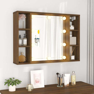 Έπιπλο Καθρέπτη με LED Καφέ Δρυς 76 x 15 x 55 εκ. - Pakobazaar