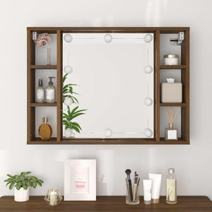 Έπιπλο Καθρέπτη με LED Καφέ Δρυς 76 x 15 x 55 εκ. - Pakobazaar