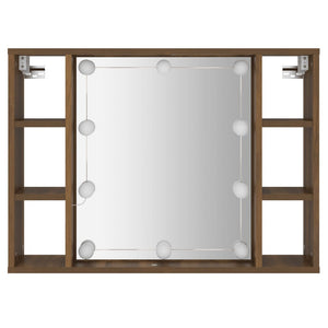 Έπιπλο Καθρέπτη με LED Καφέ Δρυς 76 x 15 x 55 εκ. - Pakobazaar