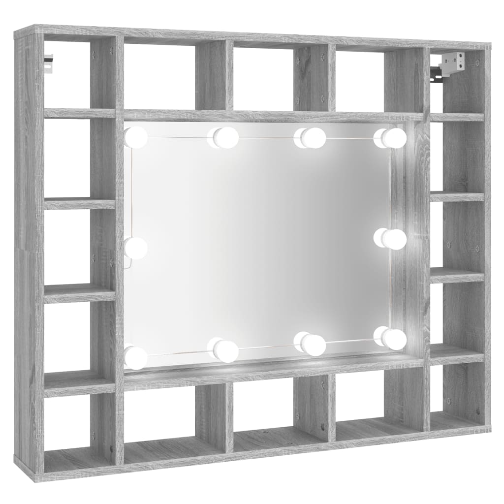 Έπιπλο Καθρέπτη με LED Γκρι Sonoma 91x15x76,5 εκ.