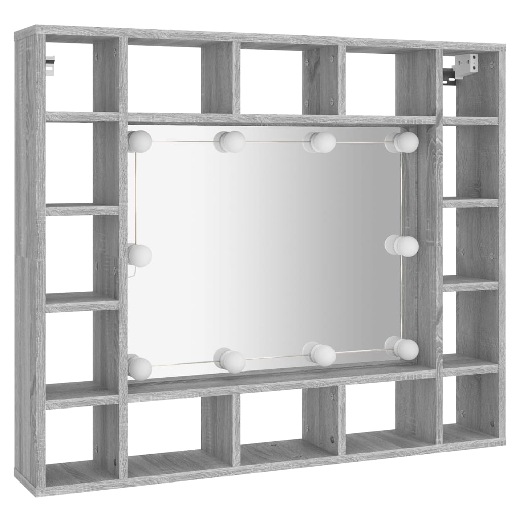 Έπιπλο Καθρέπτη με LED Γκρι Sonoma 91x15x76,5 εκ.