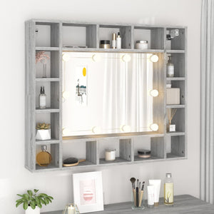 Έπιπλο Καθρέπτη με LED Γκρι Sonoma 91x15x76,5 εκ.