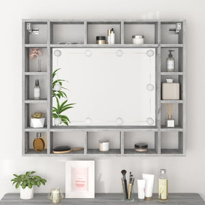 Έπιπλο Καθρέπτη με LED Γκρι Sonoma 91x15x76,5 εκ.