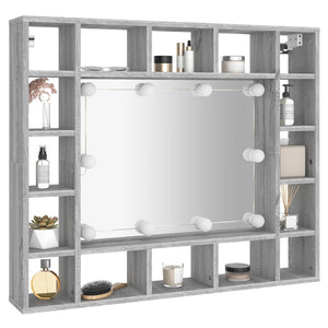 Έπιπλο Καθρέπτη με LED Γκρι Sonoma 91x15x76,5 εκ.