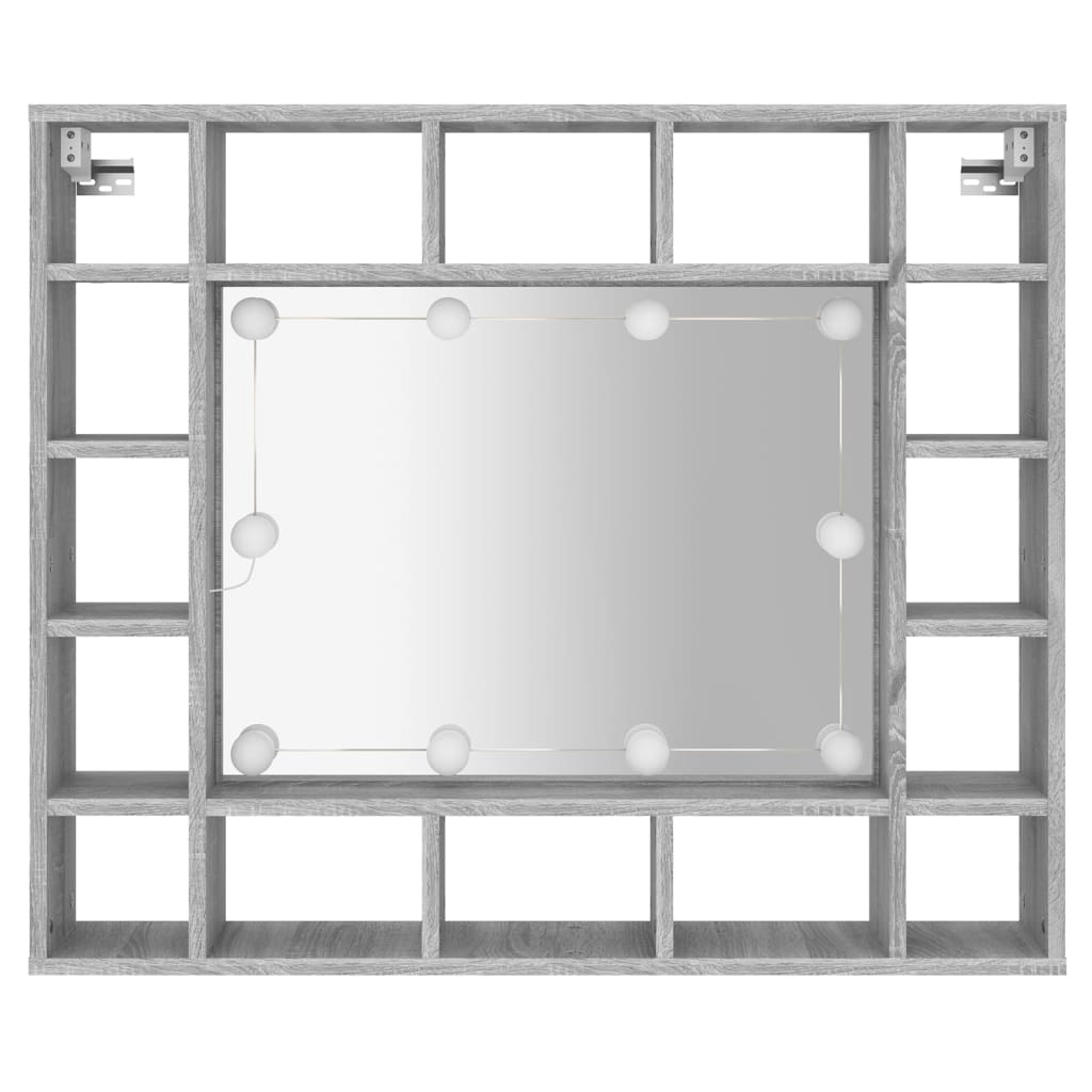Έπιπλο Καθρέπτη με LED Γκρι Sonoma 91x15x76,5 εκ.