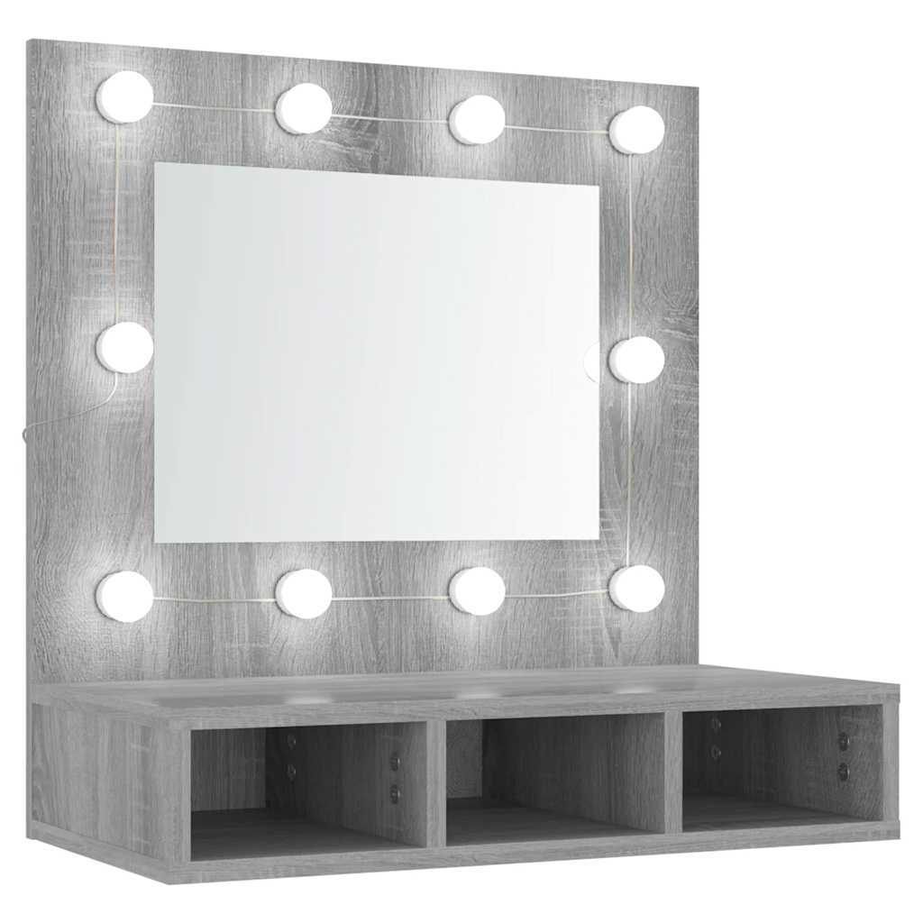Έπιπλο Καθρέπτη με LED Γκρι Sonoma 60x31,5x62 εκ. - Pakobazaar