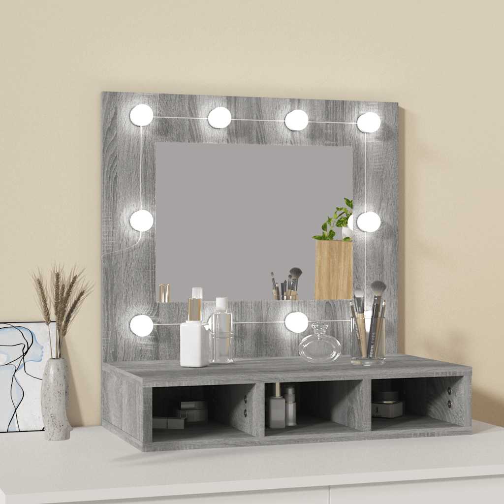 Έπιπλο Καθρέπτη με LED Γκρι Sonoma 60x31,5x62 εκ. - Pakobazaar