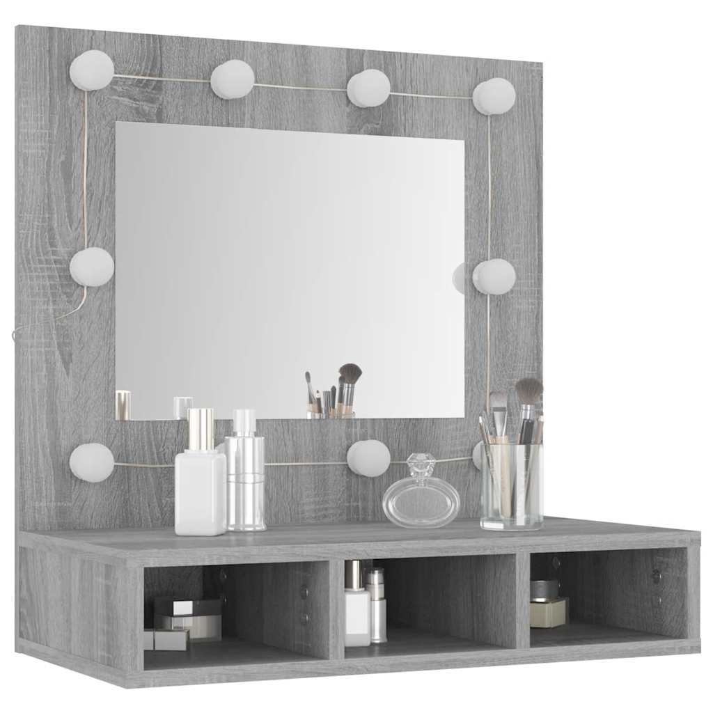 Έπιπλο Καθρέπτη με LED Γκρι Sonoma 60x31,5x62 εκ. - Pakobazaar