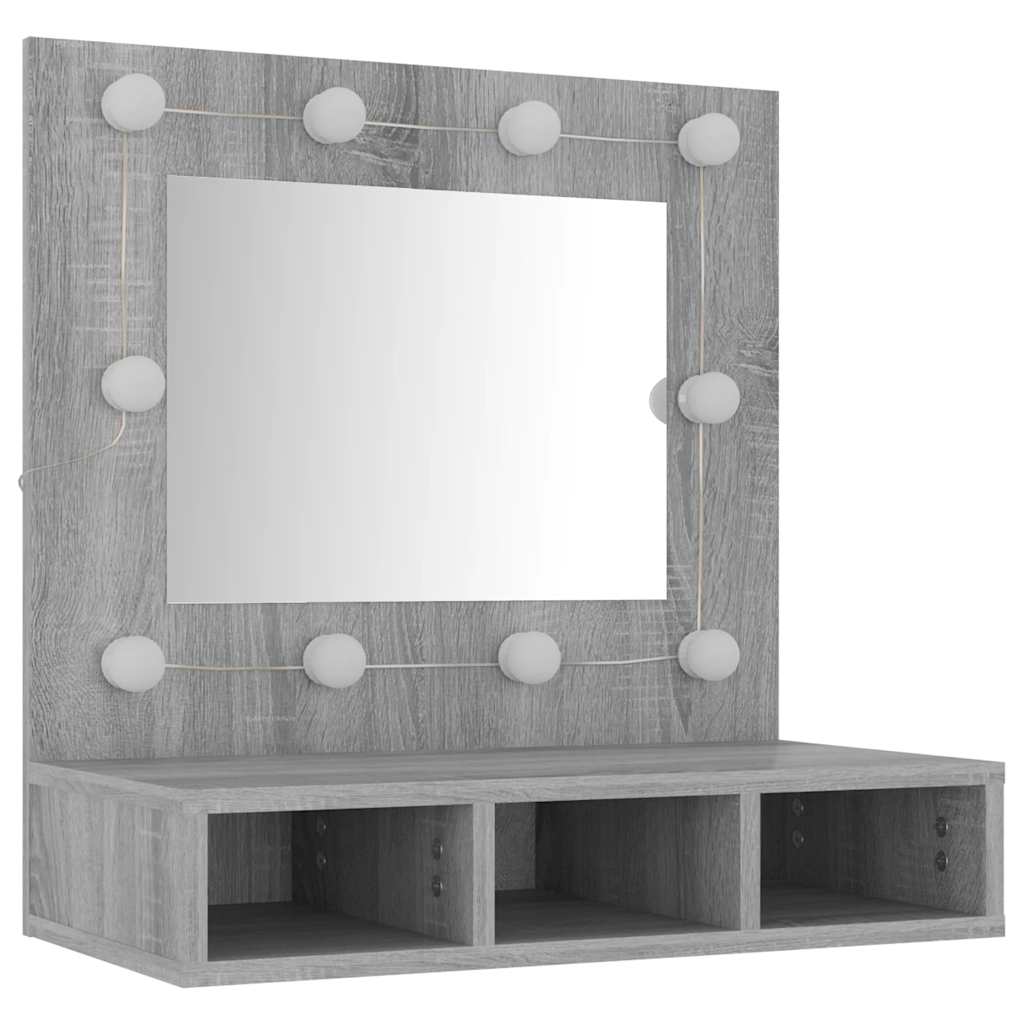 Έπιπλο Καθρέπτη με LED Γκρι Sonoma 60x31,5x62 εκ. - Pakobazaar
