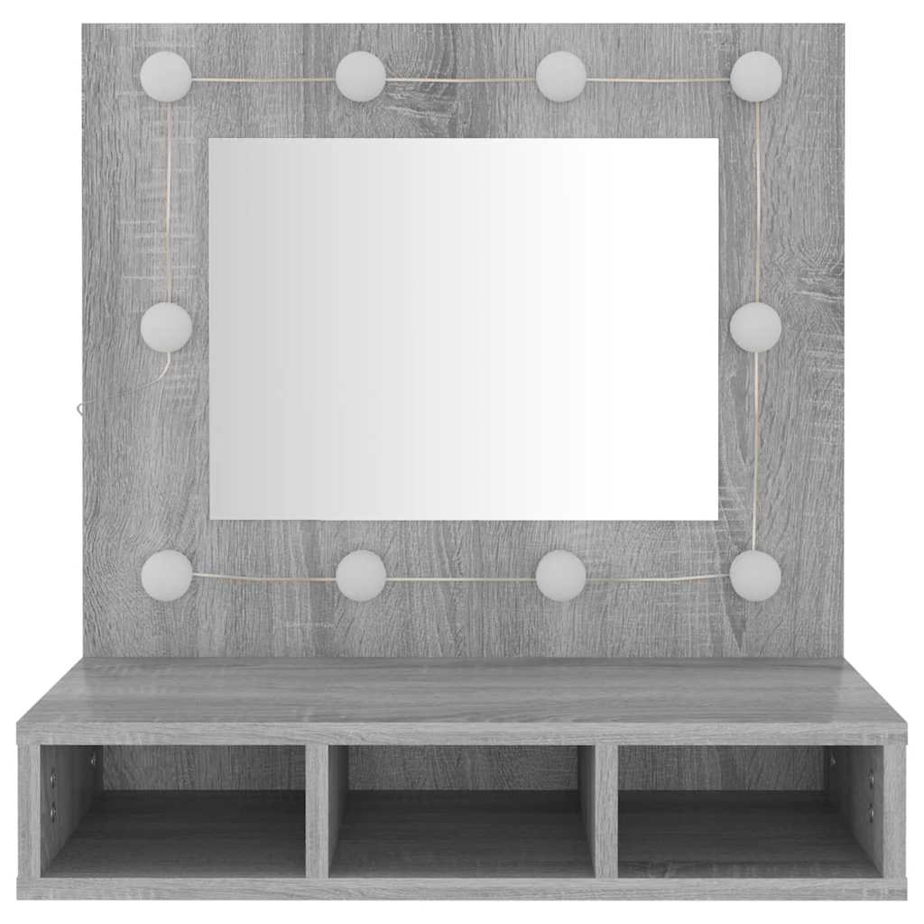 Έπιπλο Καθρέπτη με LED Γκρι Sonoma 60x31,5x62 εκ. - Pakobazaar