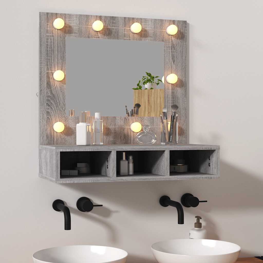 Έπιπλο Καθρέπτη με LED Γκρι Sonoma 60x31,5x62 εκ. - Pakobazaar