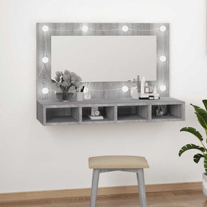 Έπιπλο Καθρέπτη με LED Γκρι Sonoma 90x31,5x62 εκ. - Pakobazaar