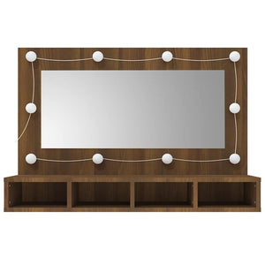 Έπιπλο Καθρέπτη με LED Καφέ Δρυς 90x31,5x62 εκ. - Pakobazaar