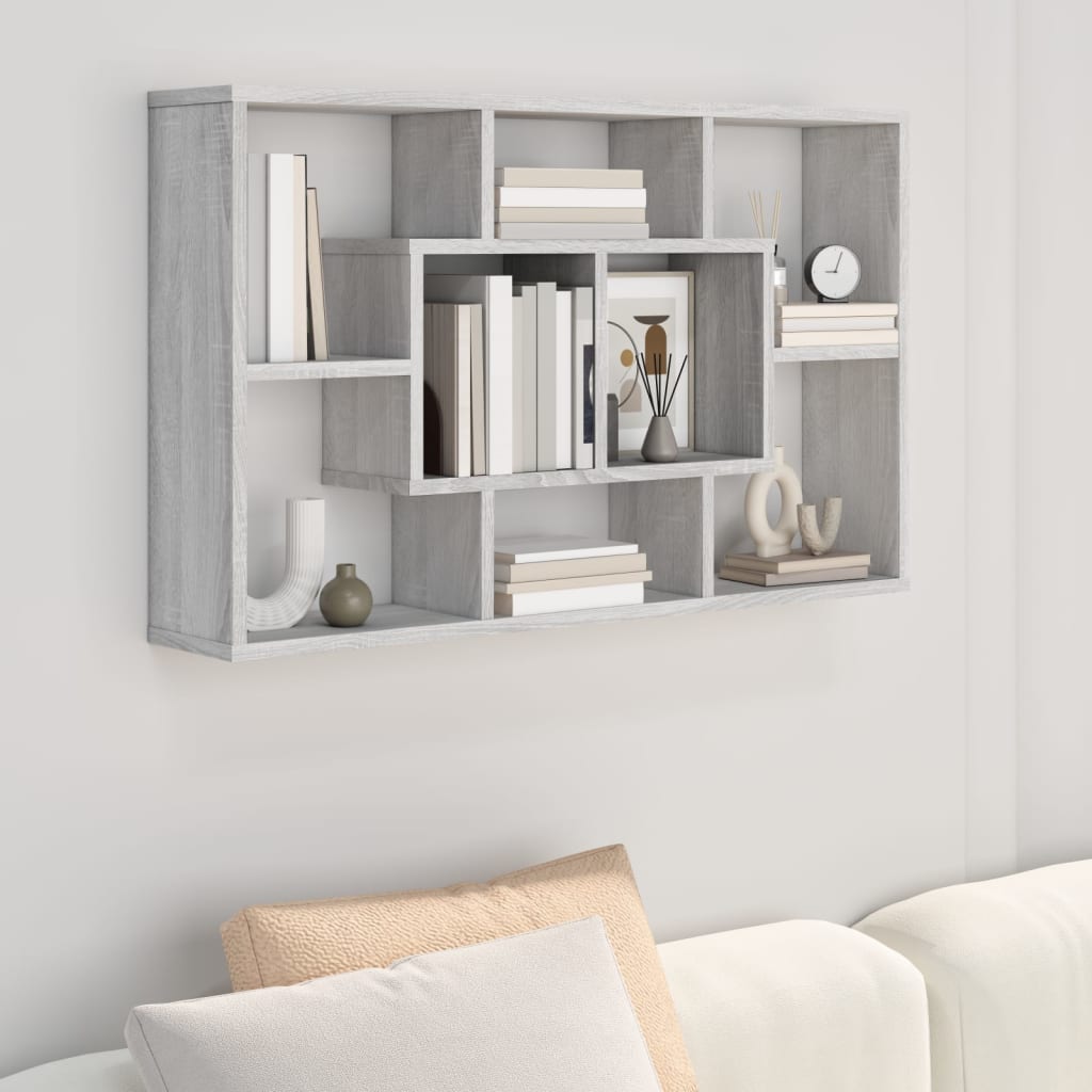 Ραφιέρα Τοίχου Γκρι Sonoma 85x16x52,5 εκ. Επεξεργασμένο Ξύλο - Pakobazaar