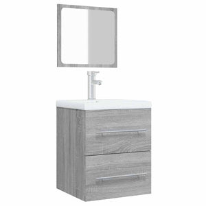 Ντουλάπι Μπάνιου με Καθρέφτη Γκρι Sonoma 41x38,5x48 εκ.
