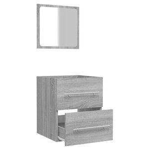 Ντουλάπι Μπάνιου με Καθρέφτη Γκρι Sonoma 41x38,5x48 εκ.