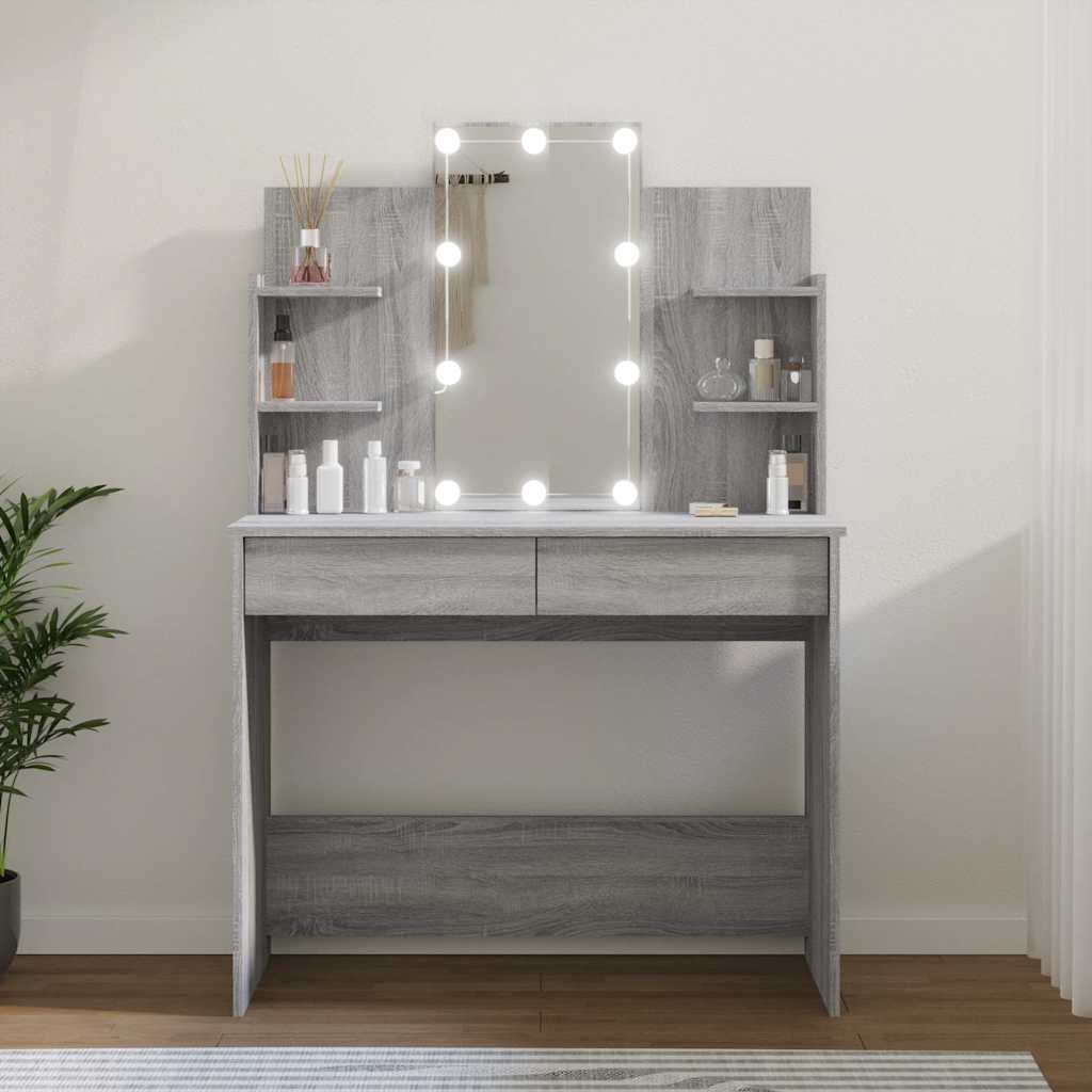 Μπουντουάρ με LED Γκρι Sonoma 96x40x142 εκ.