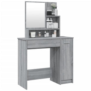 Μπουντουάρ με Καθρέφτη Γκρι Sonoma 86,5x35x136 εκ.