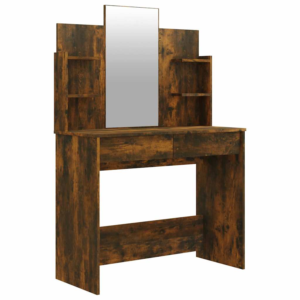 Μπουντουάρ με Καθρέφτη Καπνιστή Δρυς 96x40x142 εκ.