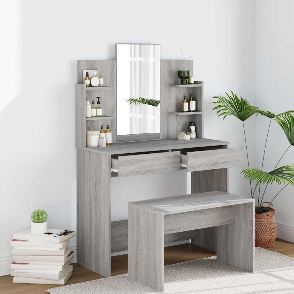 Μπουντουάρ με Καθρέφτη Γκρι Sonoma 96 x 40 x 142 εκ.