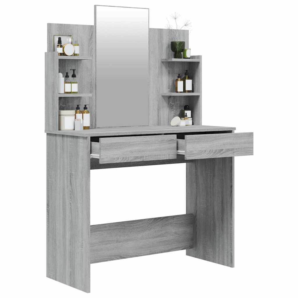 Μπουντουάρ με Καθρέφτη Γκρι Sonoma 96 x 40 x 142 εκ.