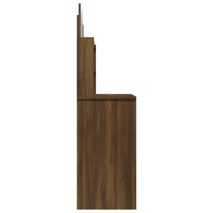 Μπουντουάρ με Καθρέφτη Καφέ Δρυς 96 x 40 x 142 εκ.