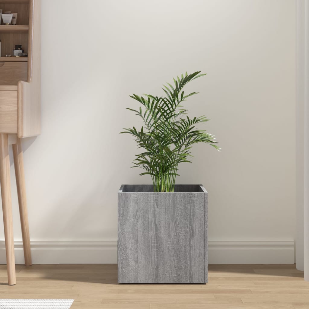 Ζαρντινιέρα Γκρι sonoma 40 x 40 x 40 εκ. από Επεξεργασμένο Ξύλο - Pakobazaar