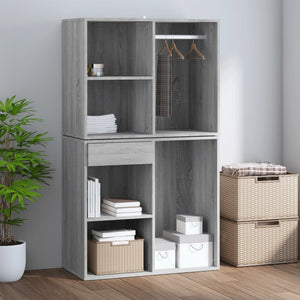 Ντουλάπι Γυαλιστερό Γκρι Sonoma 80x40x65 εκ. Επεξεργασμένο Ξύλο - Pakobazaar
