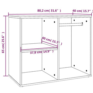 Ντουλάπι Γυαλιστερό Γκρι Sonoma 80x40x65 εκ. Επεξεργασμένο Ξύλο - Pakobazaar